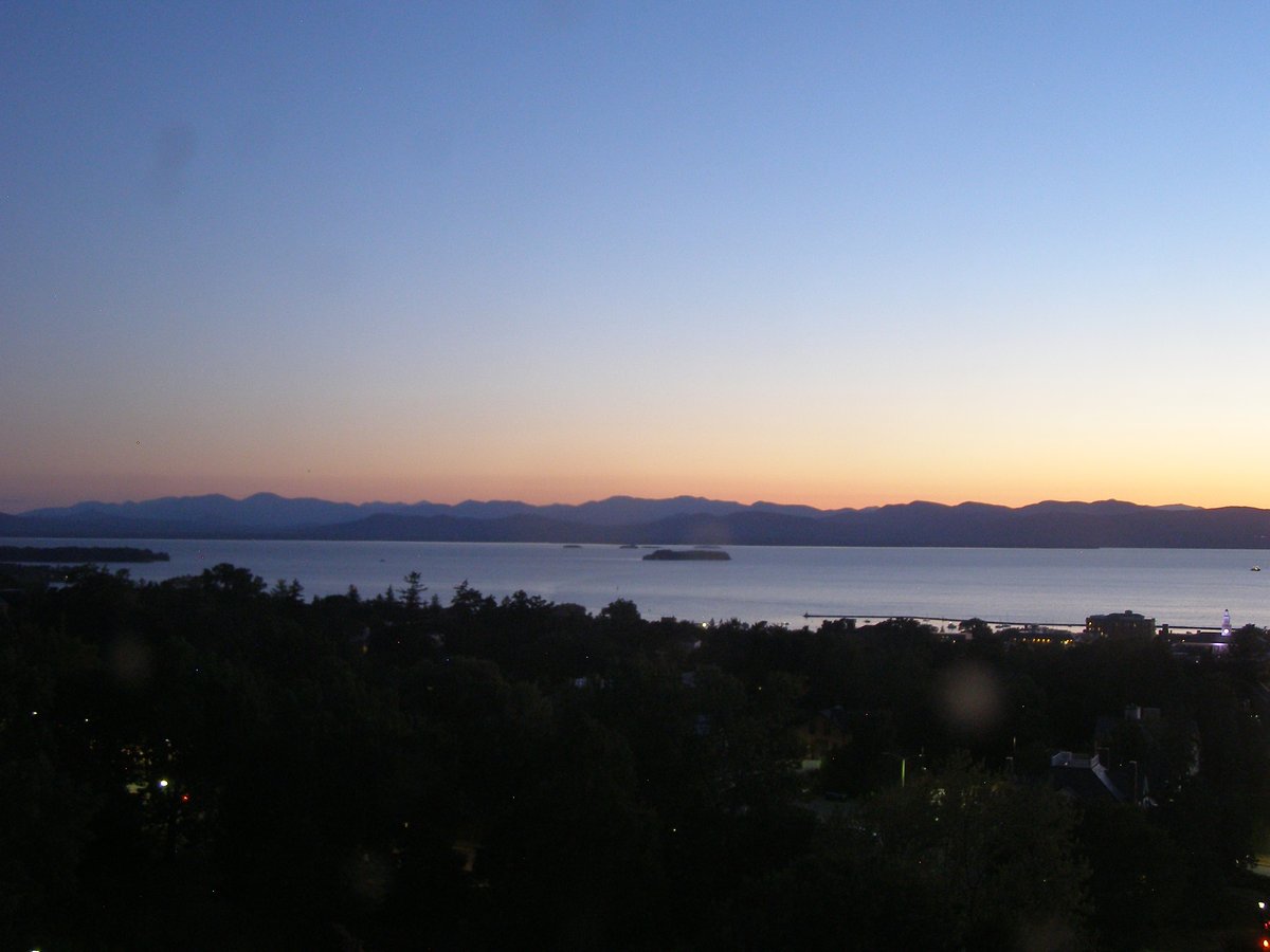 Left view, Burlington sunset on Friday, August 15, 2025