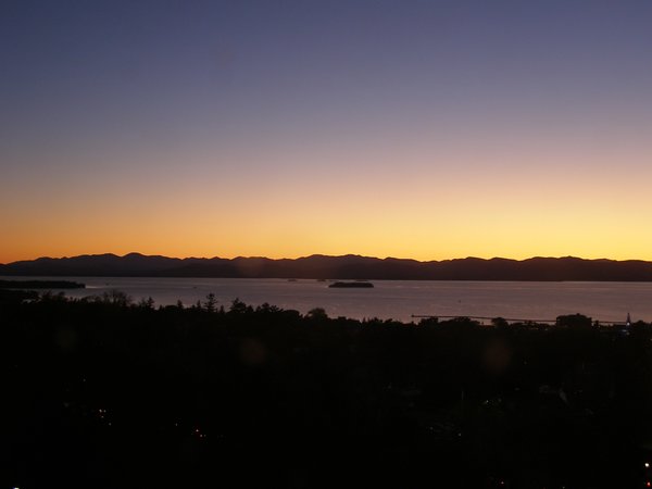 Burlington sunset on Thursday, October 9, 2025 at 6:58 PM EDT