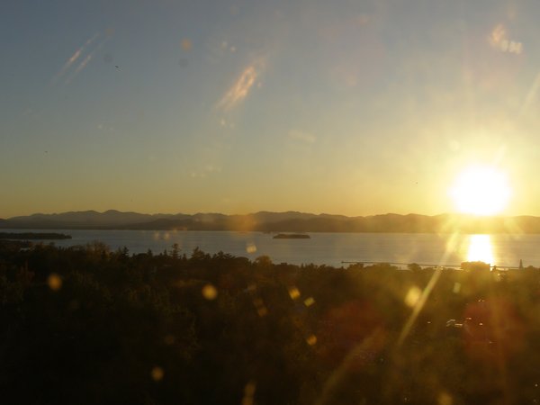 Burlington sunset on Thursday, October 9, 2025 at 6:14 PM EDT