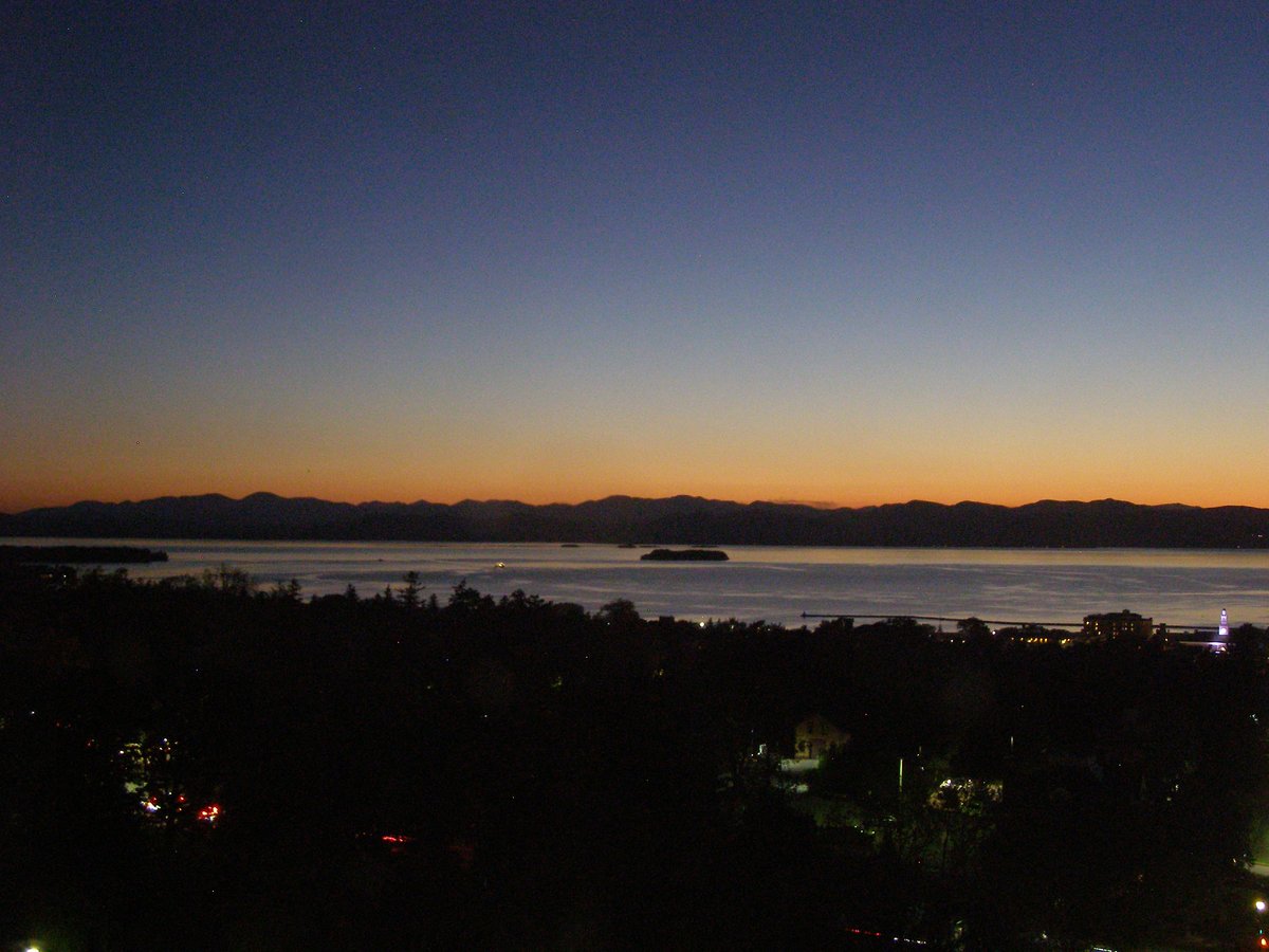 Left view, Burlington sunset on Saturday, October 11, 2025