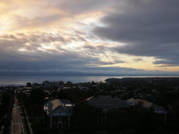 Burlington sunset on Tuesday, October 14, 2025 at 6:13 PM EDT