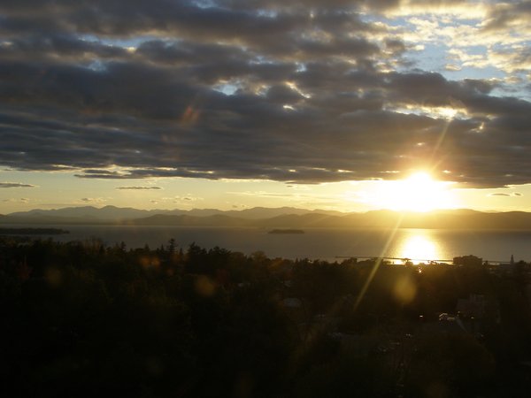Burlington sunset on Wednesday, October 15, 2025 at 5:59 PM EDT