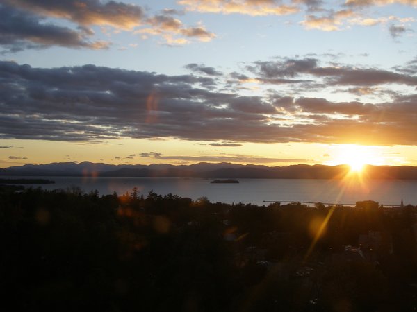 Burlington sunset on Wednesday, October 15, 2025 at 6:14 PM EDT