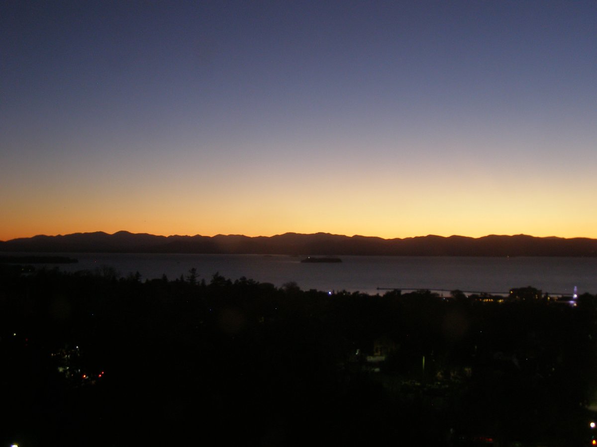 Left view, Burlington sunset on Thursday, October 16, 2025