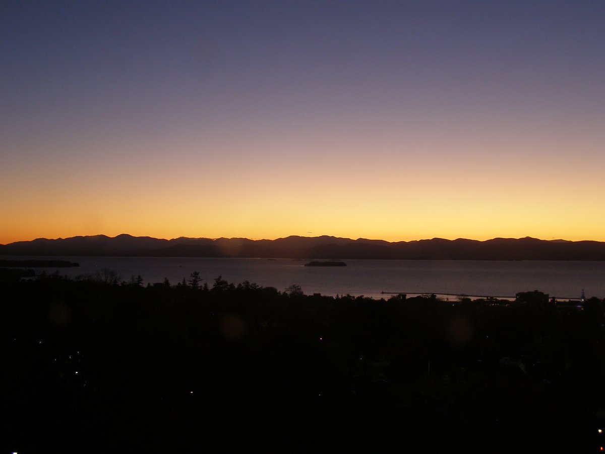 Left view, Burlington sunset on Tuesday, October 28, 2025