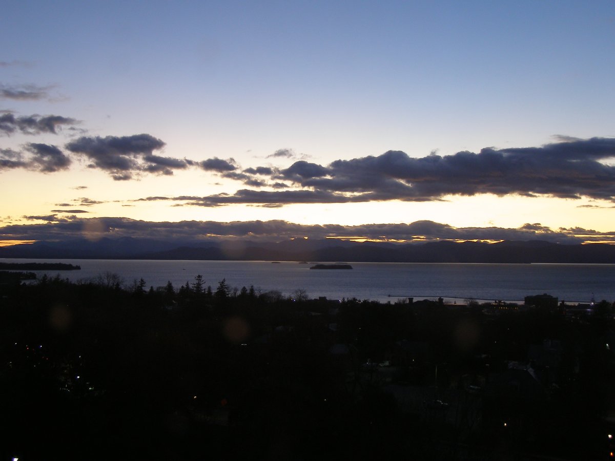 Left view, Burlington sunset on Saturday, November 22, 2025