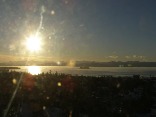 Burlington sunset on Monday, December 8, 2025 at 3:44 PM EST