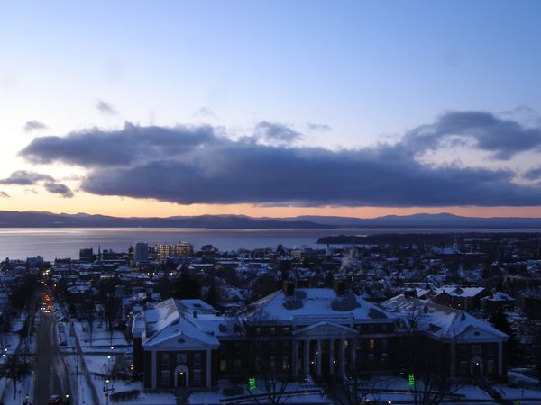Burlington sunset on Monday, December 8, 2025 at 4:44 PM EST