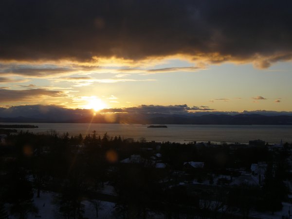 Burlington sunset on Sunday, December 14, 2025 at 4:14 PM EST