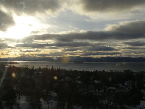 Burlington sunset on Monday, December 15, 2025 at 3:29 PM EST