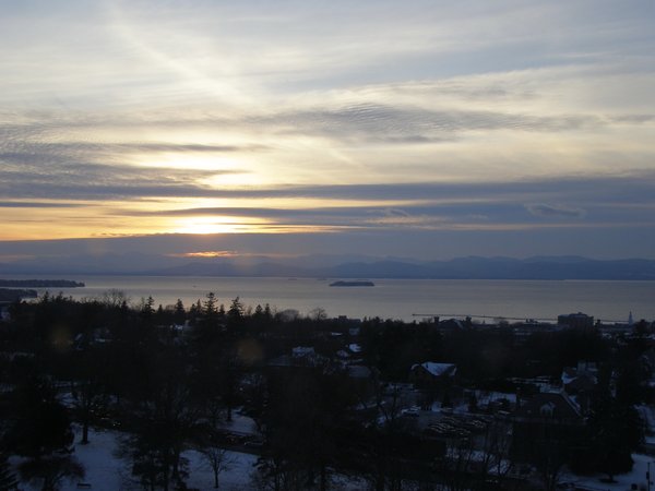 Burlington sunset on Tuesday, December 16, 2025 at 4:14 PM EST