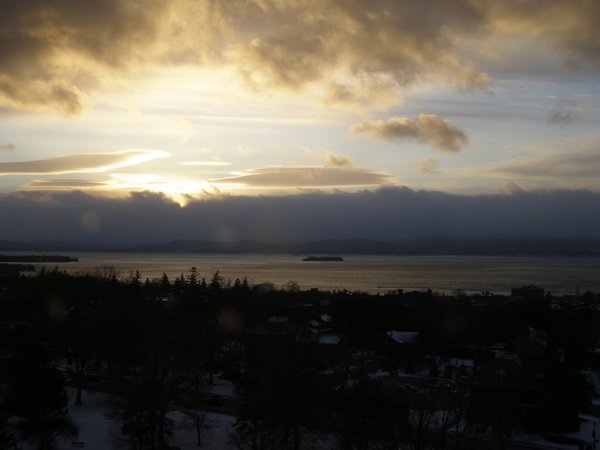 Burlington sunset on Tuesday, December 30, 2025 at 4:14 PM EST