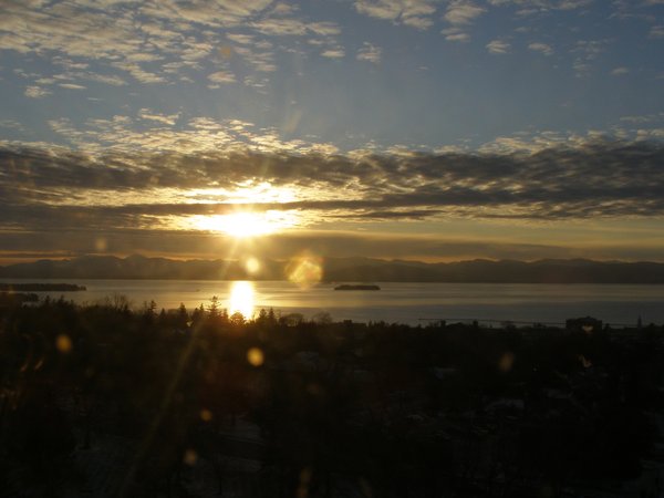 Burlington sunset on Friday, January 16, 2026 at 4:18 PM EST
