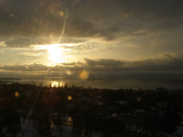 Burlington sunset on Saturday, January 17, 2026 at 4:14 PM EST