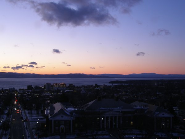 Burlington sunset on Tuesday, January 20, 2026 at 5:14 PM EST