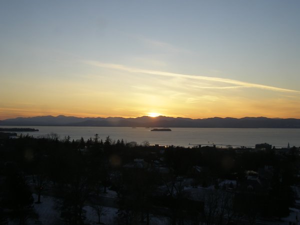 Burlington sunset on Saturday, January 24, 2026 at 4:59 PM EST