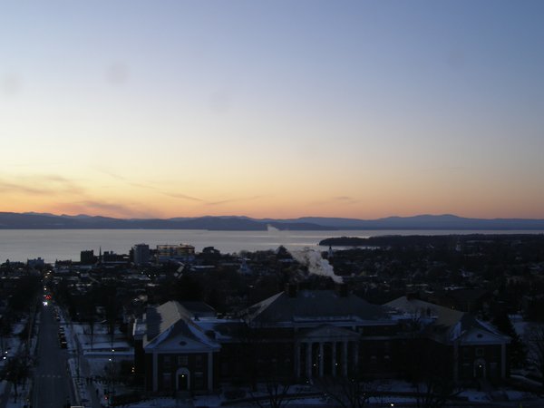 Burlington sunset on Saturday, January 24, 2026 at 5:14 PM EST