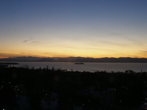 Burlington sunset on Saturday, January 24, 2026 at 5:18 PM EST