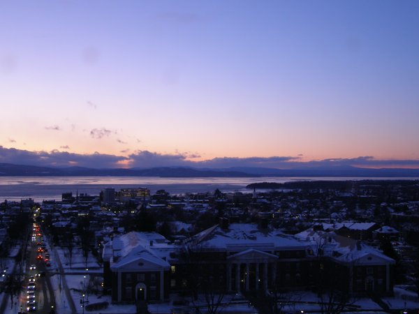 Burlington sunset on Thursday, January 29, 2026 at 5:18 PM EST