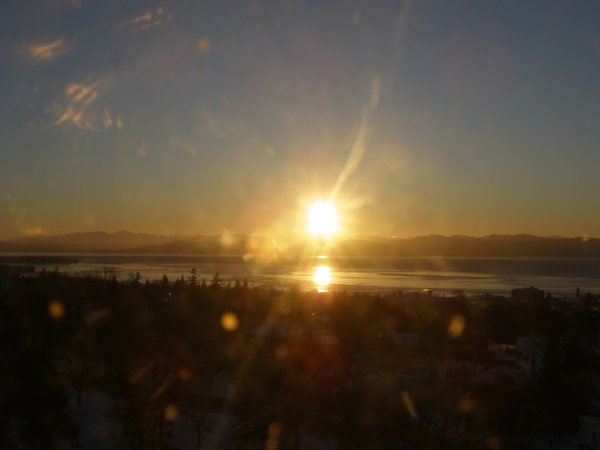 Burlington sunset on Sunday, February 1, 2026 at 4:59 PM EST