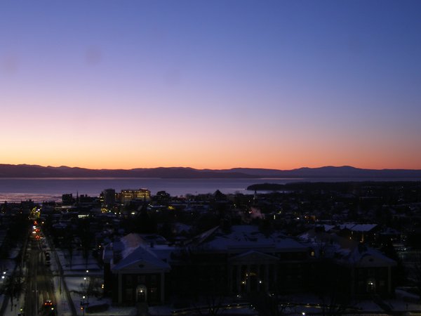 Burlington sunset on Sunday, February 1, 2026 at 5:44 PM EST
