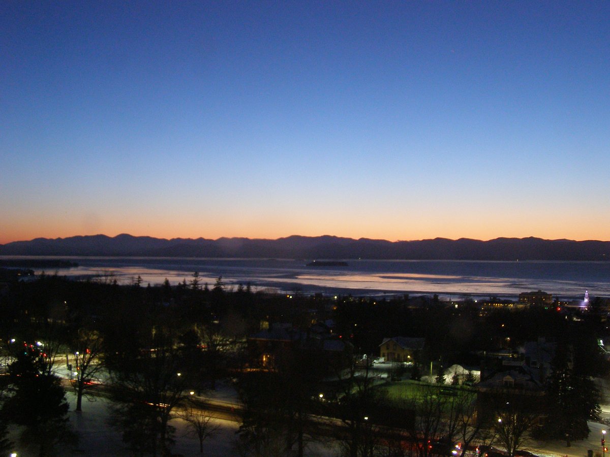 Left view, Burlington sunset on Sunday, February 1, 2026