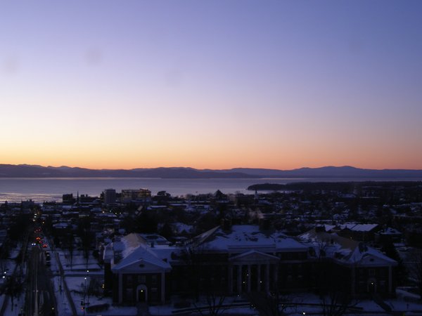 Burlington sunset on Sunday, February 1, 2026 at 5:29 PM EST