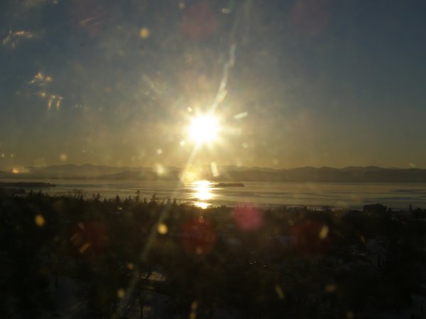 Burlington sunset on Monday, February 2, 2026 at 4:44 PM EST