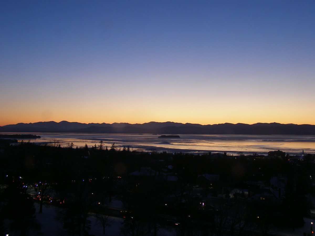 Left view, Burlington sunset on Monday, February 2, 2026
