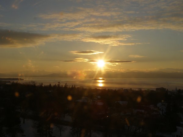Burlington sunset on Wednesday, February 4, 2026 at 4:59 PM EST