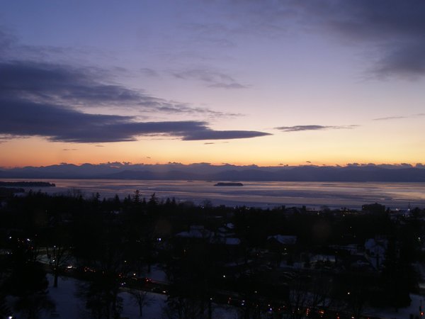 Burlington sunset on Wednesday, February 4, 2026 at 5:44 PM EST