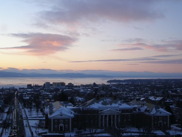 Burlington sunset on Wednesday, February 4, 2026 at 5:14 PM EST