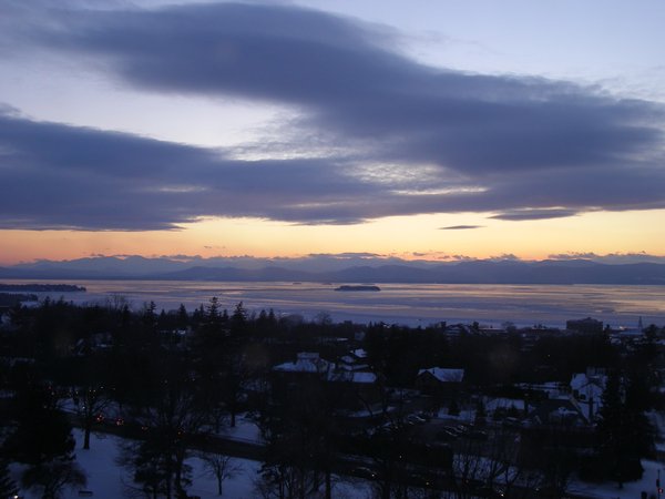 Burlington sunset on Wednesday, February 4, 2026 at 5:29 PM EST