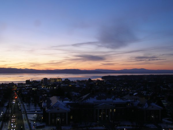 Burlington sunset on Thursday, February 5, 2026 at 5:44 PM EST