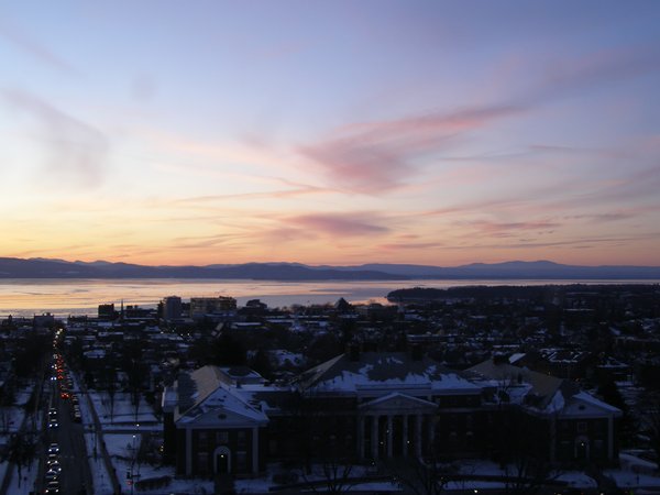 Burlington sunset on Thursday, February 5, 2026 at 5:29 PM EST