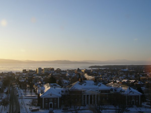 Burlington sunset on Sunday, February 8, 2026 at 4:59 PM EST