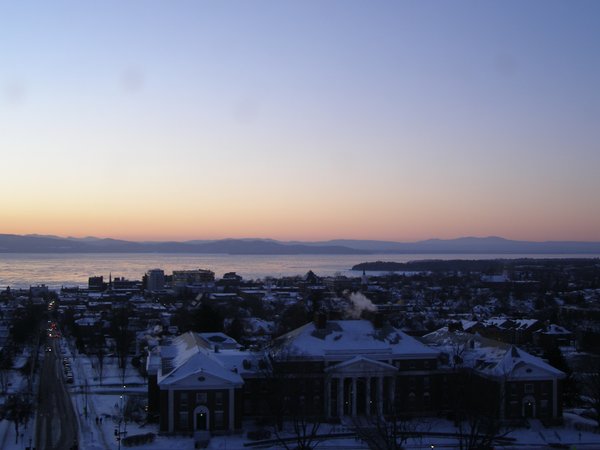 Burlington sunset on Sunday, February 8, 2026 at 5:29 PM EST