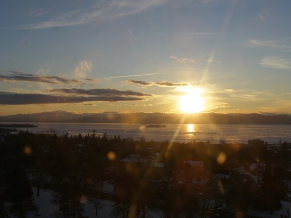 Burlington sunset on Thursday, February 12, 2026 at 5:14 PM EST