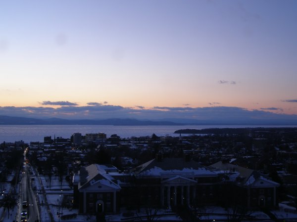 Burlington sunset on Saturday, February 14, 2026 at 5:44 PM EST