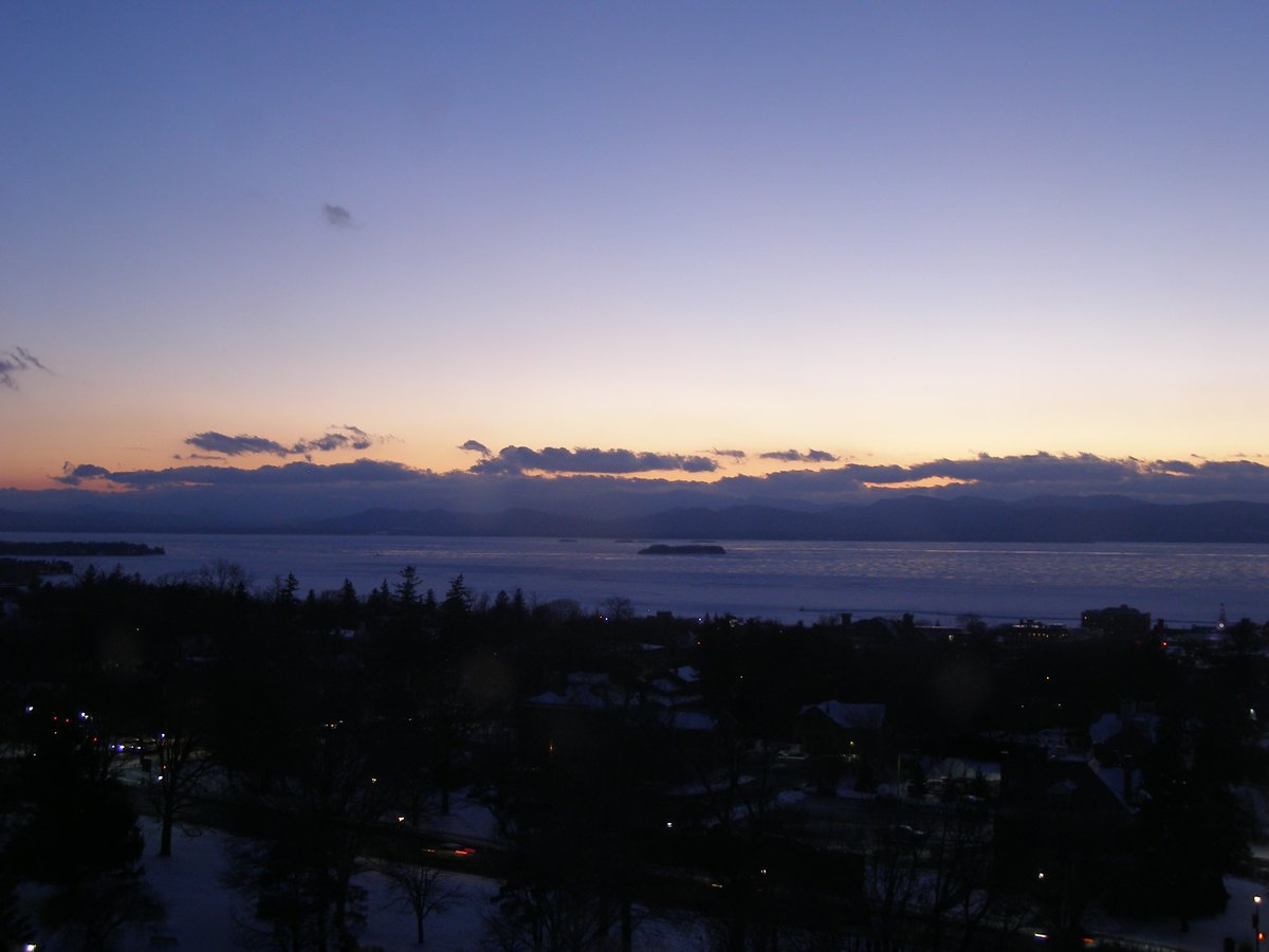 Left view, Burlington sunset on Saturday, February 14, 2026