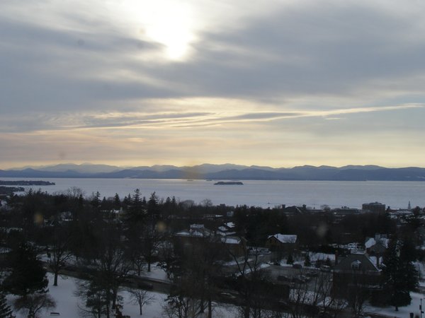 Burlington sunset on Monday, February 16, 2026 at 4:14 PM EST