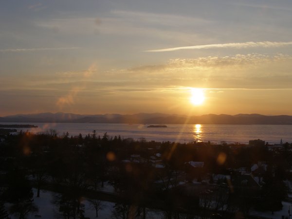 Burlington sunset on Monday, February 16, 2026 at 5:14 PM EST