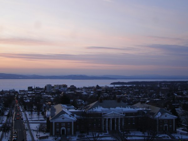 Burlington sunset on Monday, February 16, 2026 at 5:29 PM EST