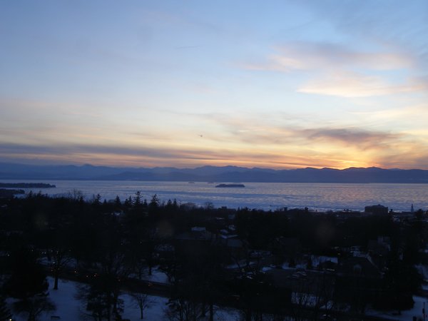 Burlington sunset on Thursday, February 19, 2026 at 5:44 PM EST