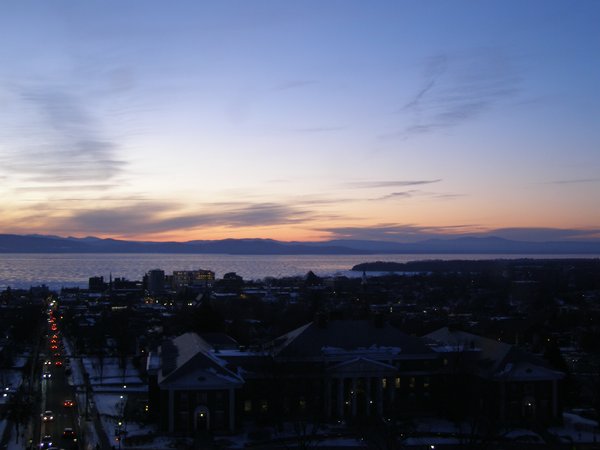 Burlington sunset on Thursday, February 19, 2026 at 5:59 PM EST