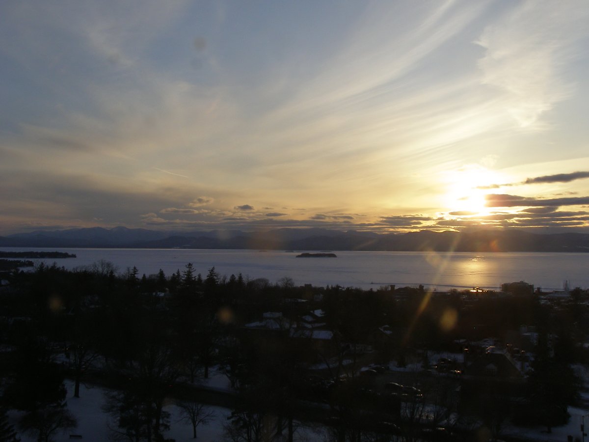 Left view, Burlington sunset on Thursday, February 26, 2026