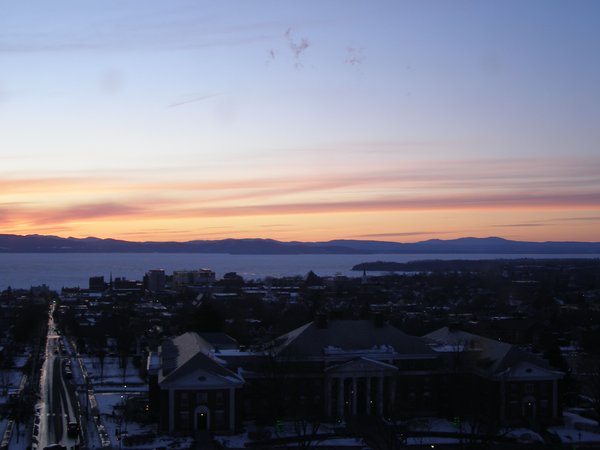 Burlington sunset on Saturday, February 28, 2026 at 5:59 PM EST