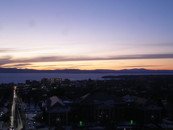 Burlington sunset on Saturday, February 28, 2026 at 6:14 PM EST