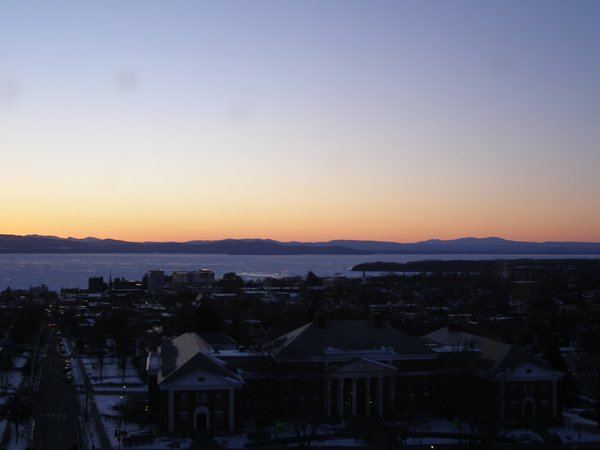 Burlington sunset on Sunday, March 1, 2026 at 5:59 PM EST
