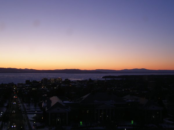 Burlington sunset on Sunday, March 1, 2026 at 6:14 PM EST